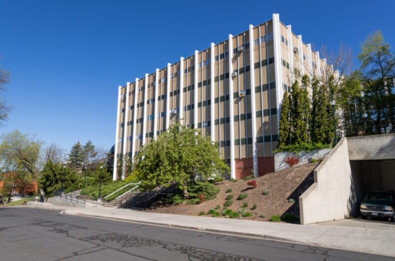 An exterior view of Heald Hall on the WSU Pullman campus.