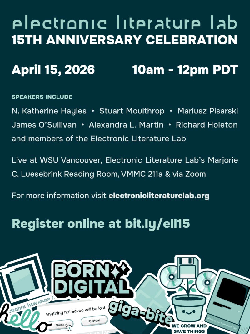 Electronic Literature Lab 15th Anniversary Celebration