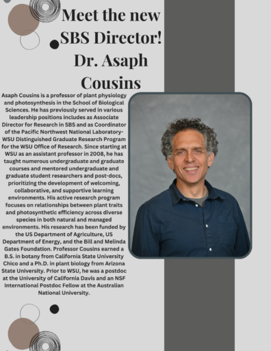 Meet the new SBS Directory, Dr. Asaph Cousins.