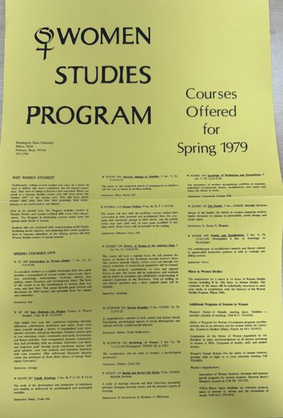 Image of Women Studies Program Courses offered for Spring 1979.