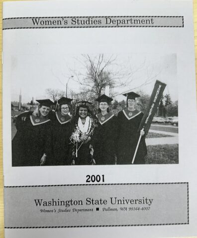 Image of front cover of Women’s Studies Department informational pamphlet about Women’s Studies Major and Minor in 2001.