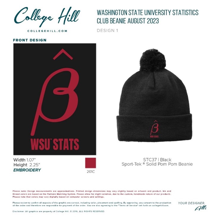 Screenshots of College Hill website featuring a custom beanie.