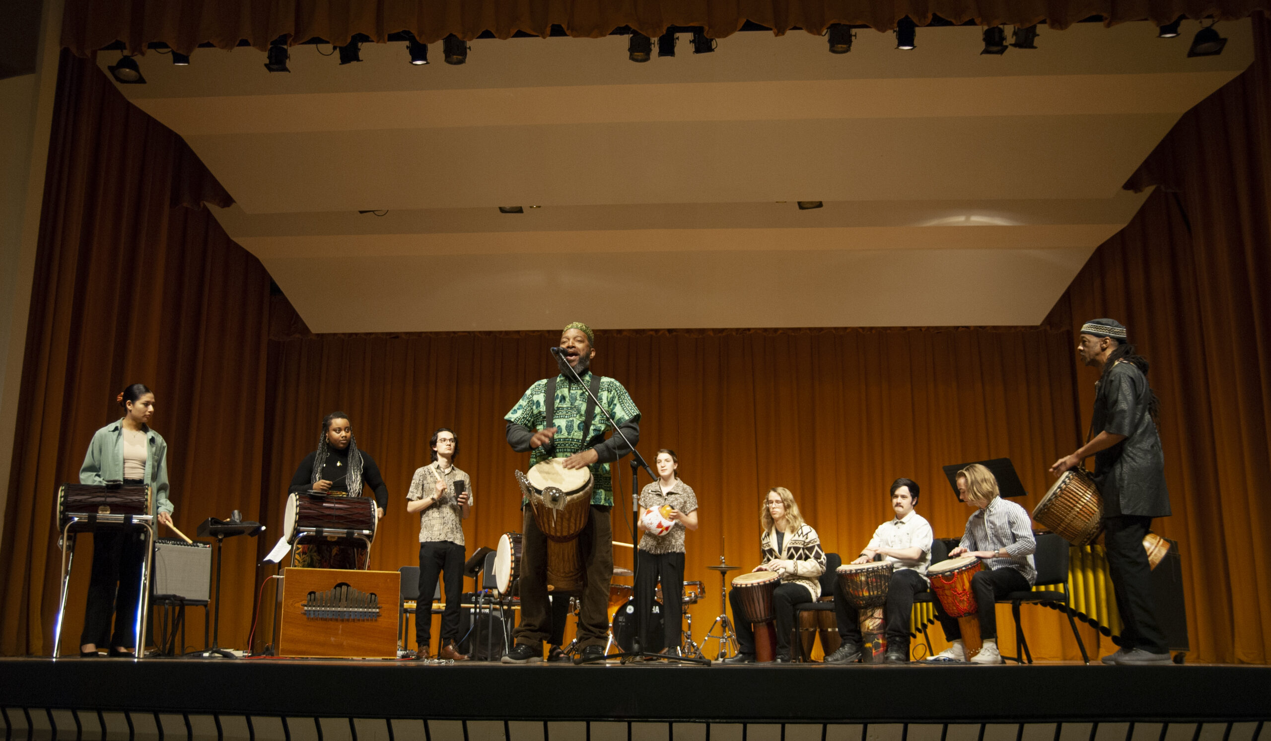 Crimson Ties performing with guest artist Samuel Dinkins, III at the World Music Convocation.