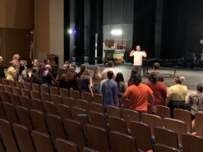 Conductor working with a choir.