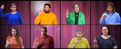 Video conference with singers presenting