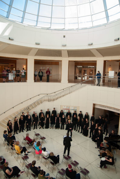 Choir performing in Atrium.