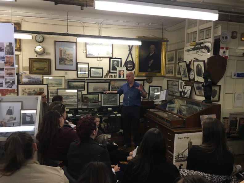 On location presentation to students.