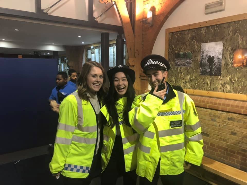 Criminal Justice and Criminology students wearing reflective vests.