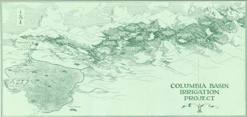 Columbia Basin Irrigation Project, 1928. Courtesy of WSU Libraries, MASC.
