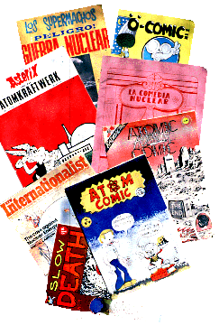 Eight different comic book covers that attempt to educate readers. 