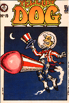 Cartoon comic cover with Uncle Sam like person and the text, Yellow Dog.