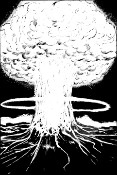 Drawing of nuclear mushroom cloud