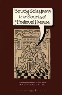 This is a collection of stories ranging from risqué to raunchy from mostly obscure Medieval French originals. The book was published in paperback as a Harper Torchbook in 1973, but was too sensational for classroom use and not sensational enough for popular sales. Harper & Row decided to put out a hardcover edition to stimulate library sales (at that time libraries seldom bought paperbacks), but they never advertised it and few were sold. After selling the bulk of the first edition, Harper & Row sold off most of the rest to a reseller cheap and let it go out of print. However, the book has entertained and informed quite a few people (including Barbara Tuchman, who cited it in A Distant Mirror), including some teachers who use photocopies of certain stories in their classes. For this I get an occasional royalty check. It includes the only English translation of a very rare Arthurian tale, "The Knight of the Sword" in which Gawain is tested on a magical bed, as well as such low-brow entertainments as "The Lady Who Was Castrated" and "The Lay of the Lecher." The hardbound library edition is extremely rare (I have a few copies for sale to libraries only), but paper copies appear from time to time at reasonable prices from used book dealers. Try searching at ABEBooks.com