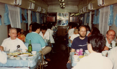 TRAIN: We got not the luxury train paid for, but a run-down, noisy shambles. I took a sleeping pill and slept most of the trip to Shanxi, which was very hot.
