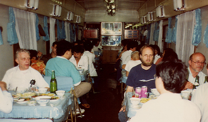 TRAIN: We got not the luxury train paid for, but a run-down, noisy shambles. I took a sleeping pill and slept most of the trip to Shanxi, which was very hot.
