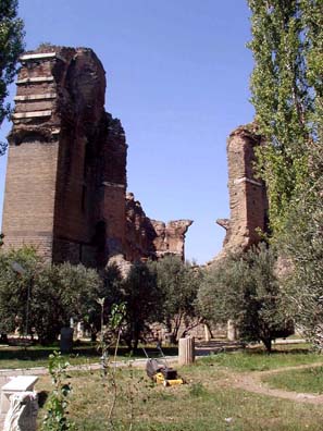 RED BASILICA: Even without its roof, the building is still imposing.