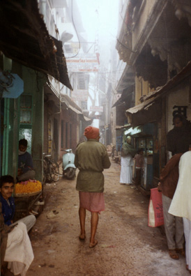 Varanasi is the most holy city in India, attracting throngs of worshippers; those throngs also attract thousands of vendors of everything from flower garlands and water pots for sacred Ganges water to food and clothing.