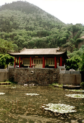 HUAQING TEMPLE: The springs have mostly dried up, but here is one pond with water lilies.