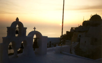 SANTORINI: The big event of Oia's day is nightfall as crowds gather to watch the sun set.