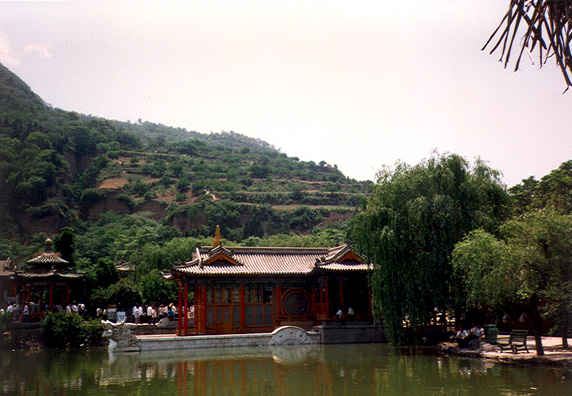 HUAQING TEMPLE: Marble boat-pavilion at hot springs.