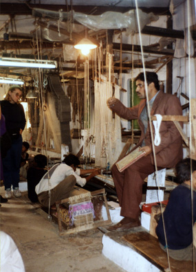 In a state emporium where various crafts are demonstrated and sold. This one a silk emporium where Paula had a shirt made for me