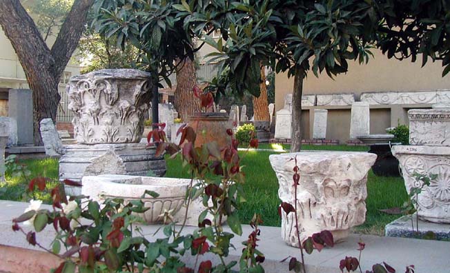 BERGMA MUSEUM: This collection of beautiful Classical capitals is arrayed in the courtyard in front of the museum.