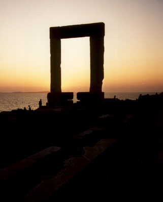 NAXOS: The ruins at sunset.