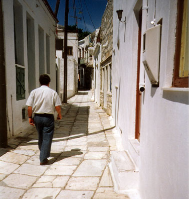 NAXOS: We got lost looking for a bakery we could smell but not find in the winding streets of Apirathos.