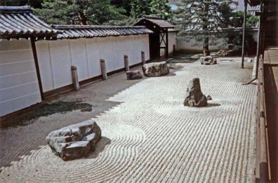 KYOTO: Another stone garden on the grounds. May 26, 1998