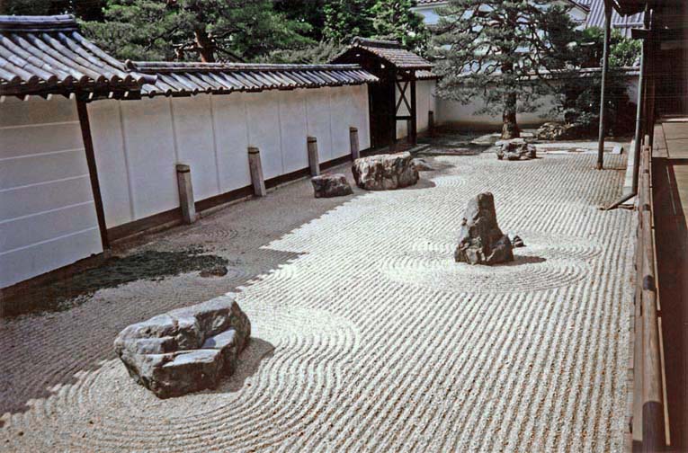 KYOTO: Another stone garden on the grounds. May 26, 1998