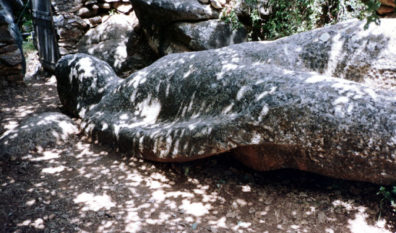 NAXOS: There are two unfinished carvings of Kouroi on the island. This one is fifteen feet long. Don, because of his imposing stature, was dubbed "Kouros" from this point on.