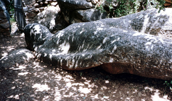 NAXOS: There are two unfinished carvings of Kouroi on the island. This one is fifteen feet long. Don, because of his imposing stature, was dubbed "Kouros" from this point on.