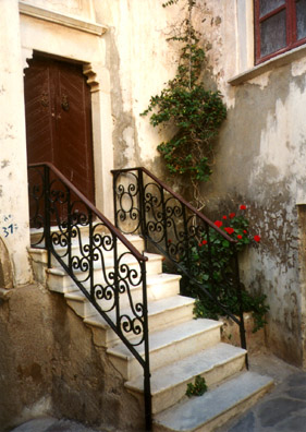 NAXOS: The Greeks retreat indoors in the midday heat, leaving the streets deserted.