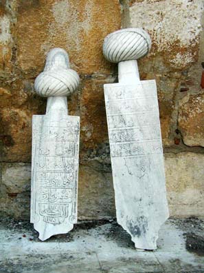 SELÇUK: Ottoman tombstones bear headgear representing the status of the person being memorialized.