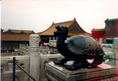 BEIJING: A stone tortoise, symbol--like so much else in China--of longevity. The roll ran out at this point and caused discoloration on the right, but I have tried to rescue it the best I could.