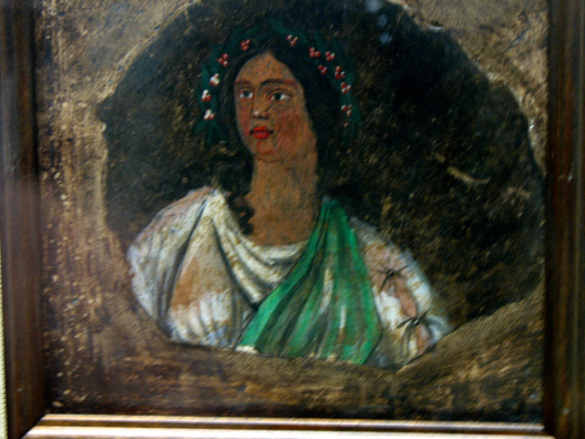 SEVILLA: A rare painted portrait of a woman. Archaeological Museum, Seville