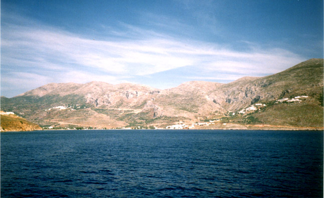 AMORGOS: Amorgos is the southernmost of the Cyclades; still very traditional, but beginning to be discovered by tourists, with the help of people like Catherine, who owns a house there. Most of the grass had turned brown by the time we arrived, but the hills were ablaze with flowering bushes. We stayed in the modest but pleasant seaside Lakki Hotel for five nights, getting acquainted with traditional Greek island life and enjoying the beaches.