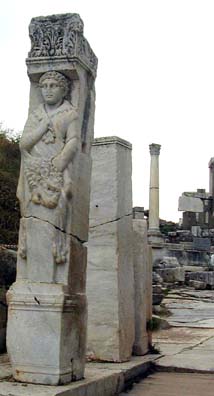 EPHESUS: Note the skin and head of the Nemean lion Hercules slew as one of his famous labors.