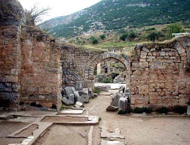 EPHESUS: A look over where massive Roman baths sit.