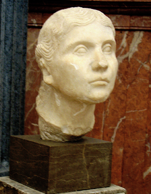 SEVILLA: Bust of a woman. Found in Sevilla, now in the Regional Archaeological Museum.