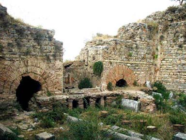 EPHESUS: The massive Roman baths required the huge furnaces at night to heat the raised flooring pictured here.