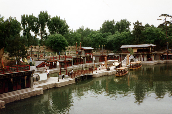 SUMMER PALACE: Artificial riverfront lined with shops. Lovely, but we had no time to stop.