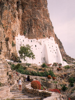 AMORGOS: the Monastery of Panagia Hozoviotissa now only contains five monks.