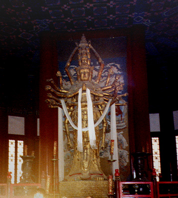 SUMMER PALACE: Sculpture in the temple.