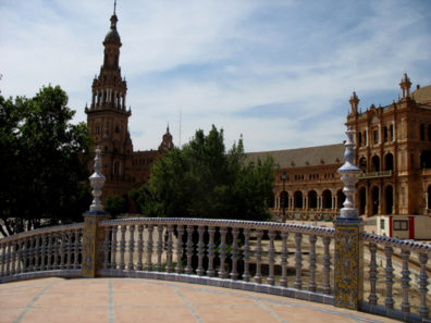 SEVILLA: The Plaza de Espaa; A porcelain bridge in the plaza.