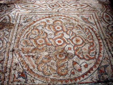 EPHESUS: This mosaic is lying out in the open on the site.