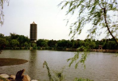 BEIJING: Later that day we paid a brief visit to Beijing University where we were warmly welcomed, one day before students hung out a banner calling for remembrance of the June 1989 demonstrations. The buildings were very run down, the library unimpressive, but the college lake and island were spectacular.