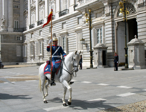 MADRID: The mounted guards at the royal palace execute an elaborate ritual at the end of each shift.