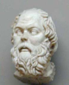 SELÇUK MUSEUM: At the opposite extreme is the sober and notoriously unsexy Socrates (well, Alcibiades and Agathon thought he was cute, but the philosopher urged them to think of higher things). The image was mounted too far away to capture a really detailed image even using zoom.