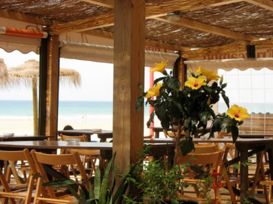 CONIL: The beach in front of the town, Playa de los Bateles, has a few cafes along its edge.